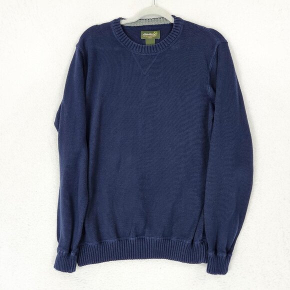 Eddie Bauer Sweater Mens Large Blue Cotton Crew Neck Classic Pullover Casual - Picture 1 of 9